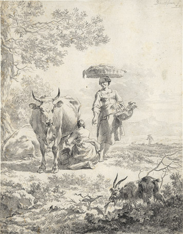 Bäuerinnen mit ihrem Vieh