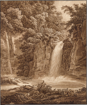 Ein Wasserfall in Kilchberg bei Basel 