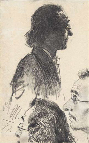 Studies of a man with glasses