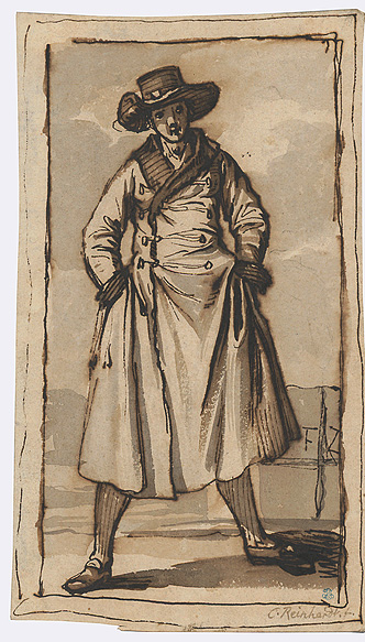 Junger Mann mit Mantel und Hut