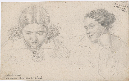 Zwei Portraits der Tochter Friederike Grimm