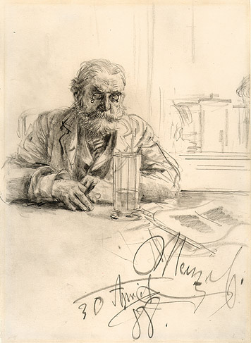 Bearded Man seated in a Café