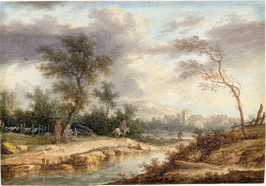 River Landscape with Travellers