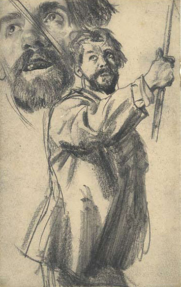 Double study of a bearded man