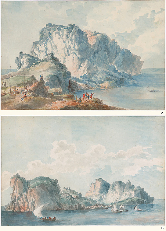 Zwei Ansichten der Insel Capri