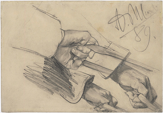 Three studies of a right Hand
