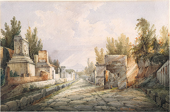 Die Via dei Sepolcri im antiken Pompeji