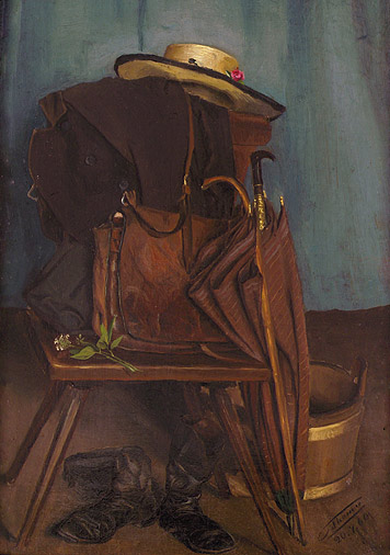 Still Life with Umbrella and Hat